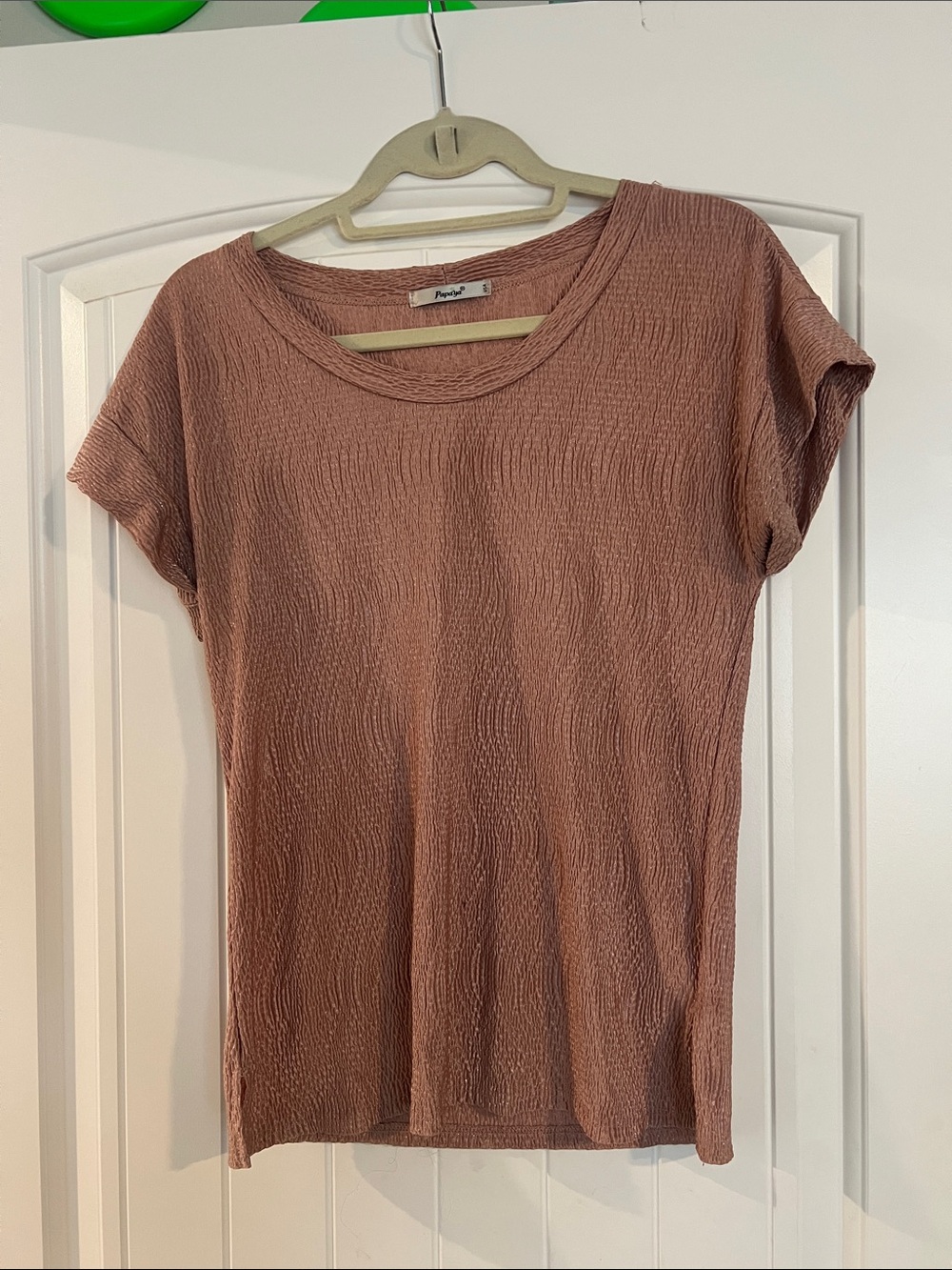 Papaya Dusty Mauve Short Sleeve Textured Tee